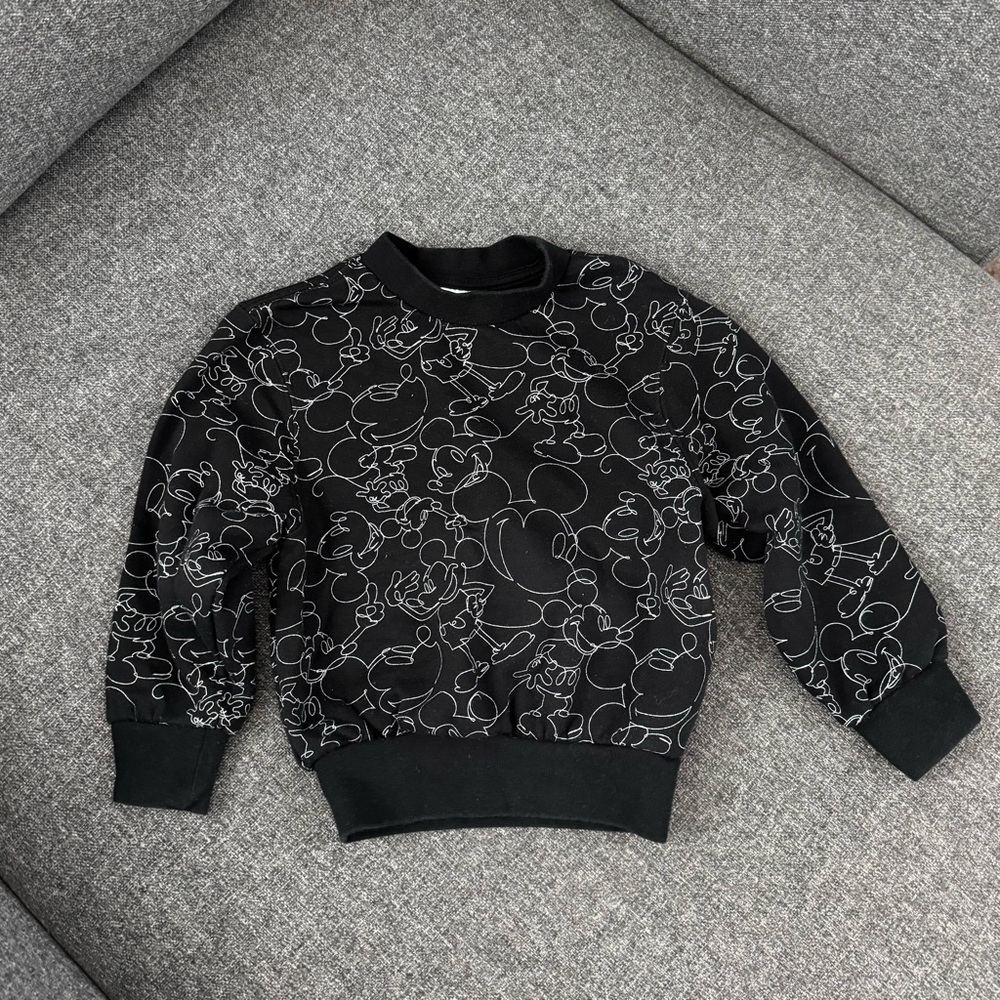 Disney Toddler Black and White Mickey Mouse Sweatshirt